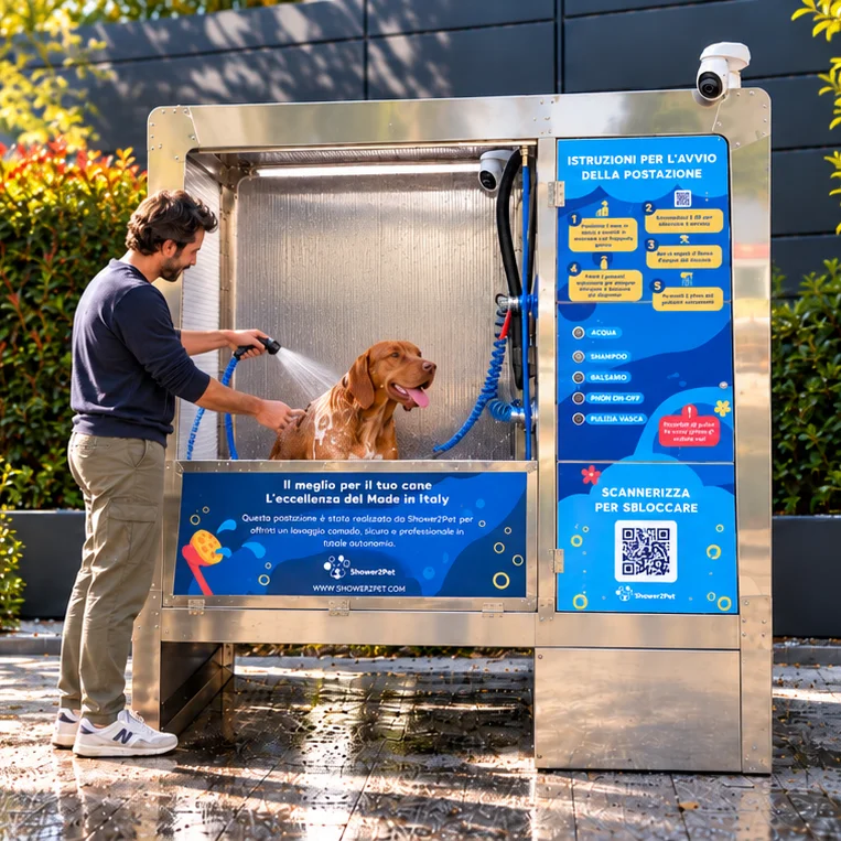 Barboncino Shower2Pet - Postazione per lavaggio cani self-service indoor